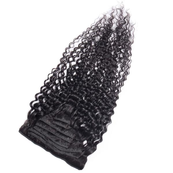 Design Full Cuticle Human Hair Clip In Extensions with French Curl Style and Popular Design