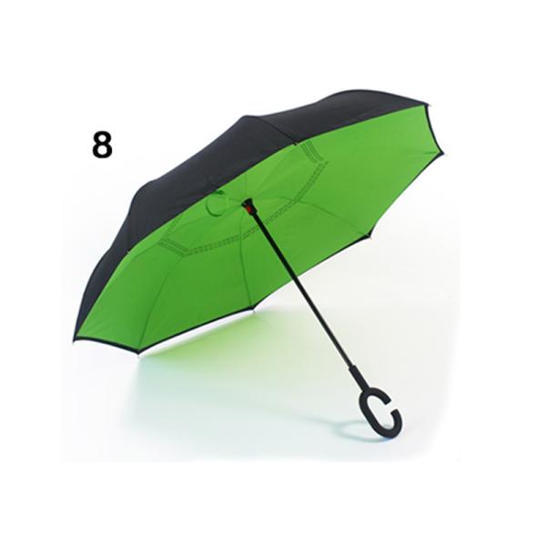 Colorful 23inch 8k 190T Pongee Personalized Compact Inverted Reverse C Handle Umbrella