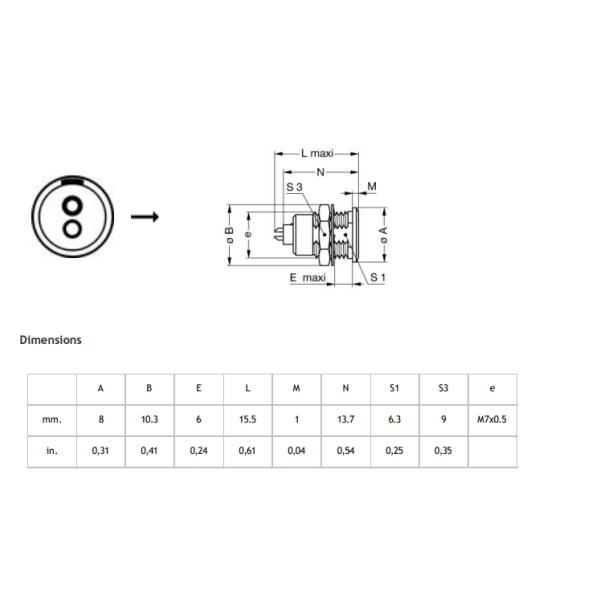 Del HUEVO de Lemo M7 mini 00B 3pin conectores FGG.00.303/EGG.00.303 del zócalo femenino