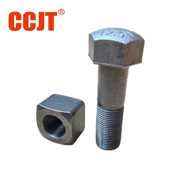 Boulons de voie de l'excavateur en acier au carbone 12.9 Boulons de charrue pour PC300/ PC400/ D65 Finition en zinc