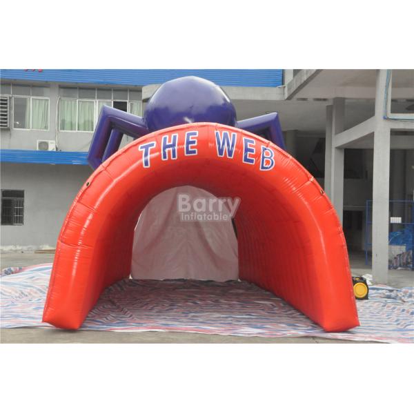 Тоннель футбола водоустойчивого дизайна паука ПВК красного крутого гигантский раздувной, раздувной шатер тоннеля