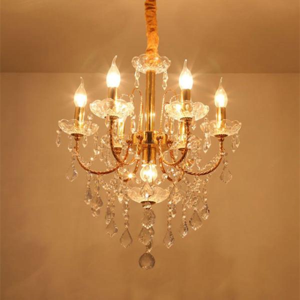 fantaisie d'or 850*700mm Crystal Candle Chandelier de fer de la chambre à