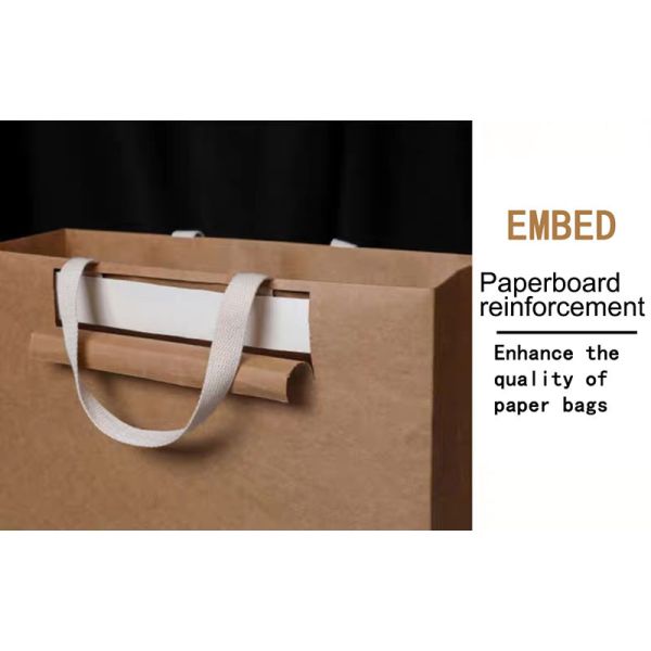 Recyclable Kraft Apparel Cardboard Shopping Bag Brown Takeaway Bag