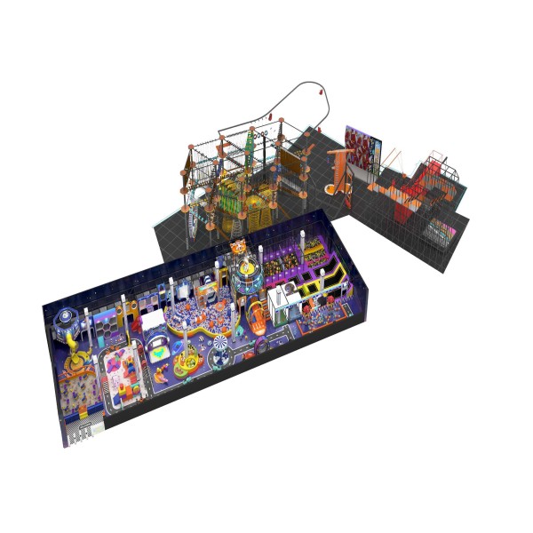 Red Yellow Minimalist Sports Trampoline Castle Commercial Kids Indoor Fitness Playground