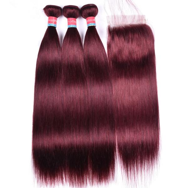 Silky Straight Virgin Brazilian 100 Human Hair Extensions 99J Color
