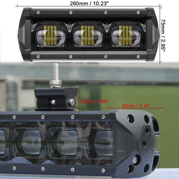6D Lens 10 Inch 30W Single Row LED Light Bar 4x4 Offroad LED Driving Lights for Car Jeep Trailer Truck Boat 4X4 SUV UTV