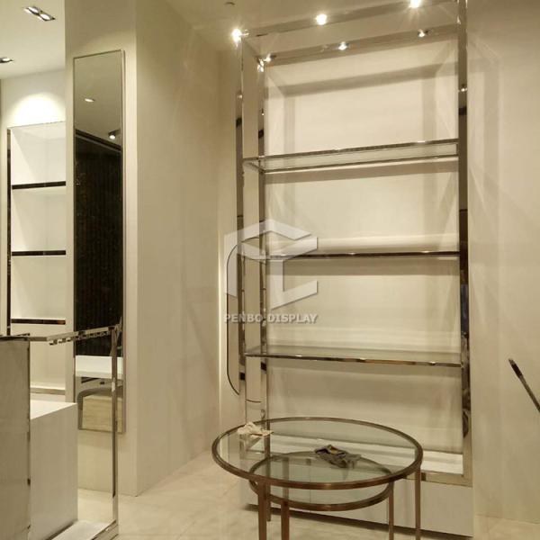 16mm Thick MDF Bag Display Shelf For Shop EPE Cotton Packaging