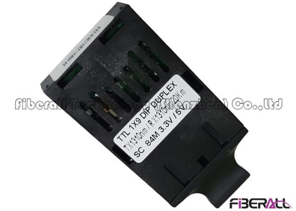 84Mbps TTL 1x9 DIP SC Dual Fiber Optic Transceiver 5V Power Supply