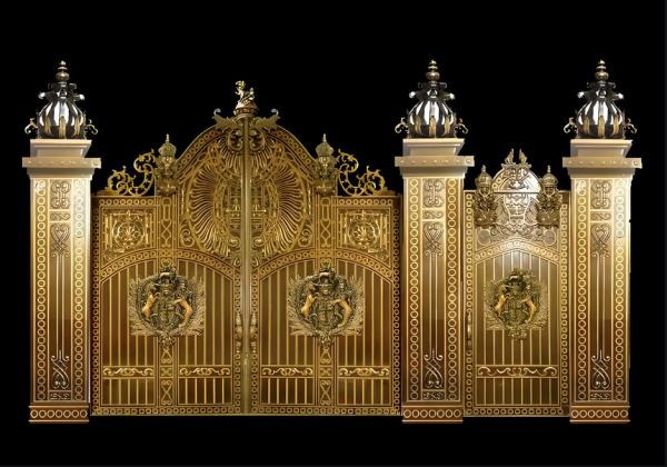 Custom Aluminum Villa Gate Modern Design Galvanized Finish