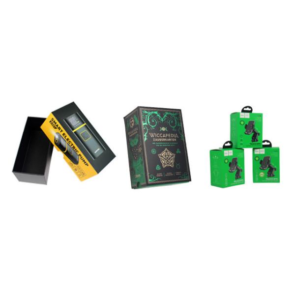 Строгая скользящая коробка бумажная упаковка с подносом и зеленой фольгой для магических карт