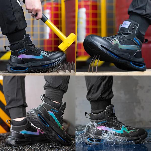 Welding Safety Shoes With Kevlar Plate Yellow Lightweight Steel Toe Boots