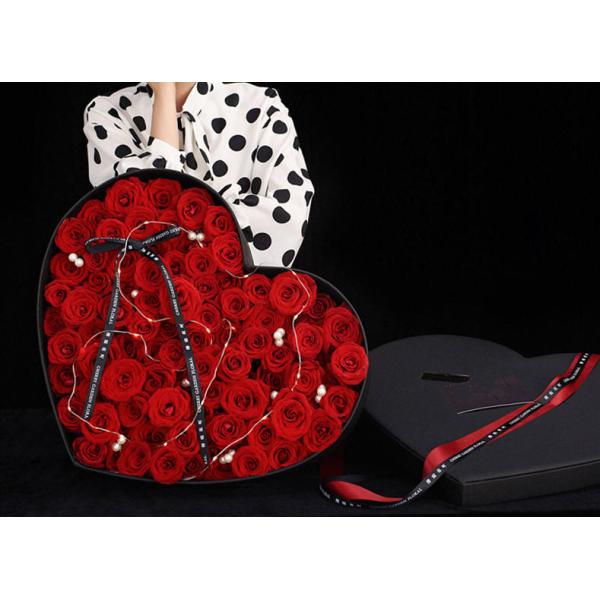 Large Colorful Preserved Rose Bouquet Shaped Hat Heart Printing Paper Gift Flower Box