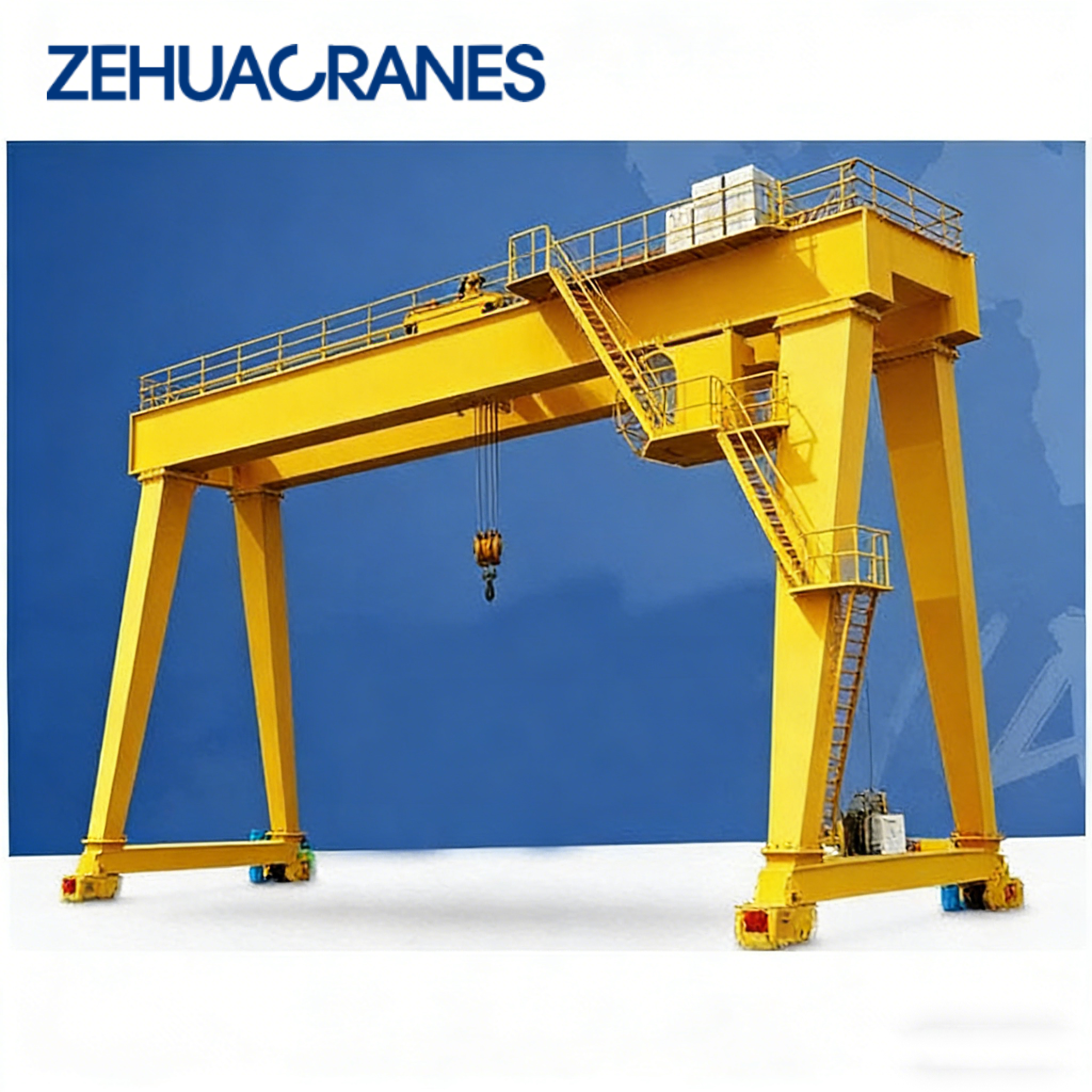 New Design European Standard Double Beam Gantry Crane 5 Ton 20 Ton Double Girder Cranes Cabin Control Industry Using