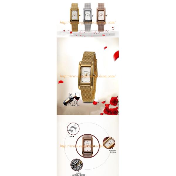 KM23 Women Bangle Bracelet Stainless Steel Crystal Dial Quartz Analog Watch Gift Box Lady