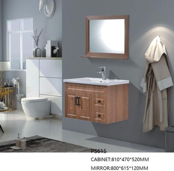81cm Wide PVC Bathroom Cabinet with Mirror Wall Mounted Installation