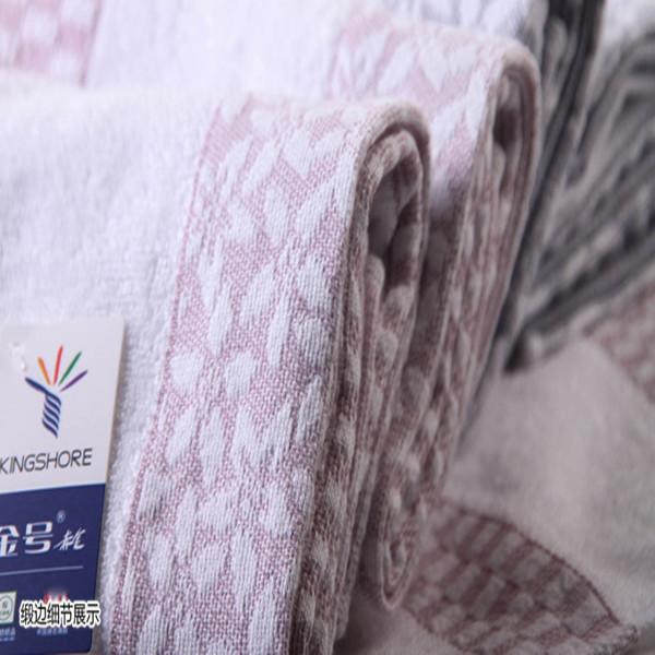 72*34cm Pure Cotton simple classic grid face towel embroidered hand towel with satin