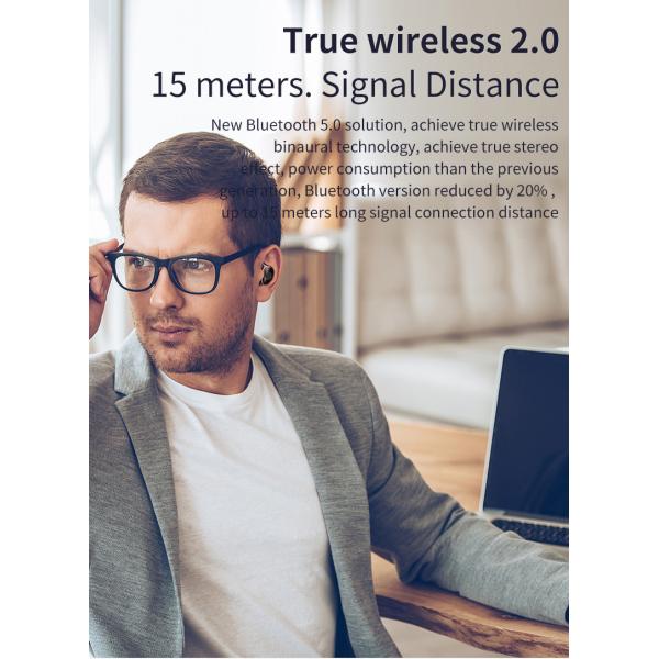 Wireless Connection Waterproof Noise Cancelling BT Streaming Stereo Headphone Earphone with 300 mah Charging Case Battery