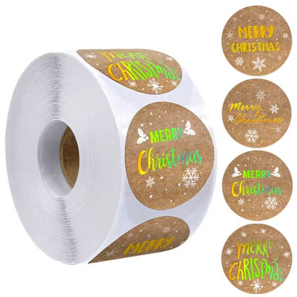 Personalised Round Merry Christmas PVC Label Sticker Labels For Card Gift Envelope Box