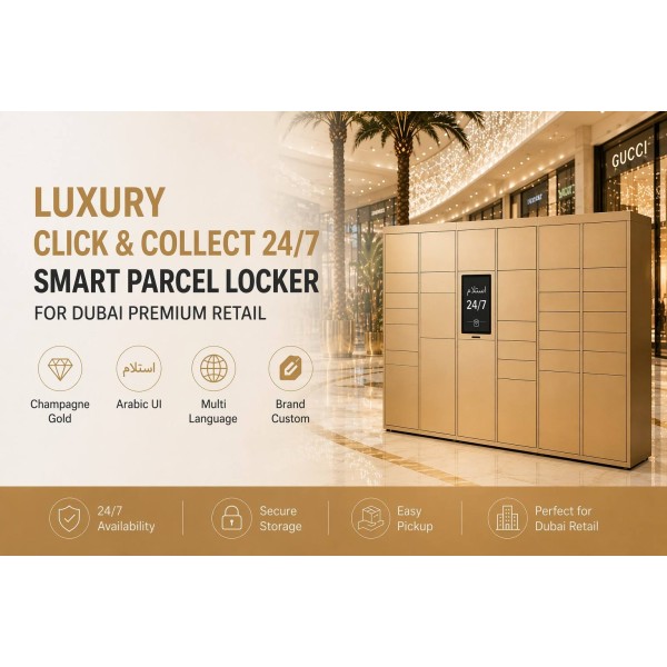 Winnsen Luxury Smart Parcel Locker with Multi Language UI 24/7 Electronic Lock and Customizable Design for Dubai Mall UAE