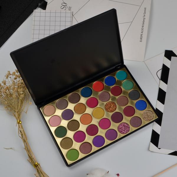 35 Colors Glitter Eyeshadow Palette , High Pigment Glitter Eyeshadow MSDS Approval