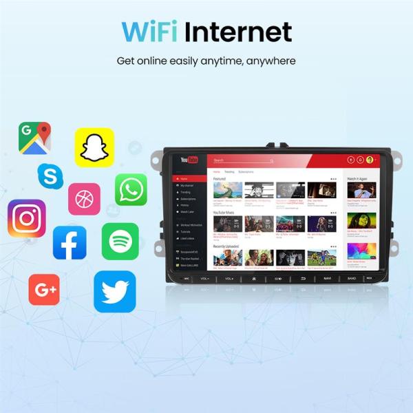 Volkswagen Golf Polo Tiguan Passat Skoda Octavia Carplay Auto с GPS и разрешением 1024 * 600