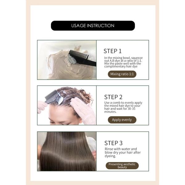 Home Hair Dye Set Ammonia Free Men Women Herbal Formula OEM Premium Hair Dye Factory  Supply
