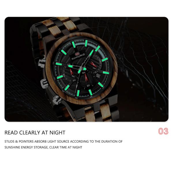 Luxury Brand Chronograph 70g Natural Wood Watches