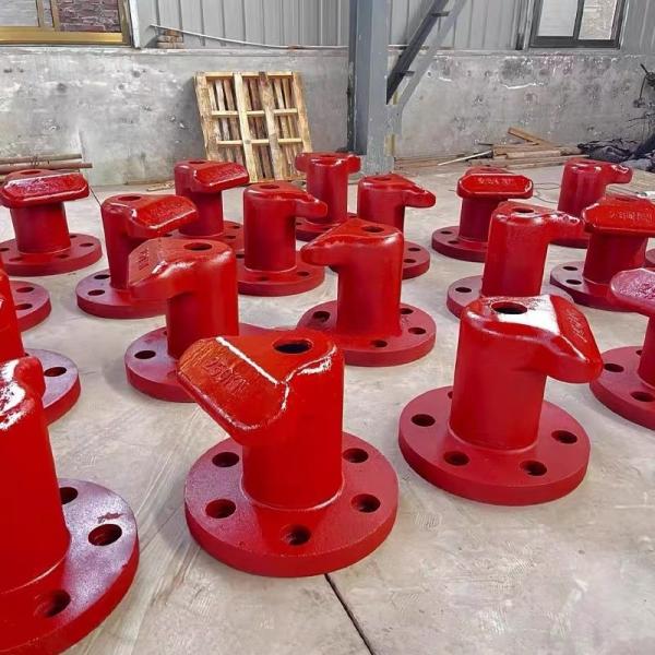 250KN Tee Type Cast Iron Dock Bollards Cross Bitt Bollard Galvanized Mooring Protection