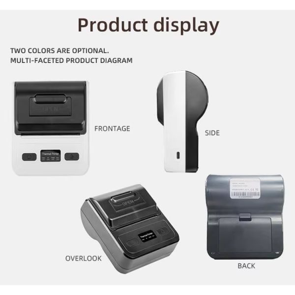 80mm Mini Bluetooth Thermal Receipt Printer High-Speed Wireless Printer for Small Businesses, Compatible with Android & Retail/Street Vendor/Office Use