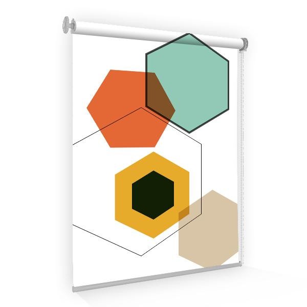 Geometry Pattern 3D Printed Roller Blinds , Slat Blackout Roller Blind Material