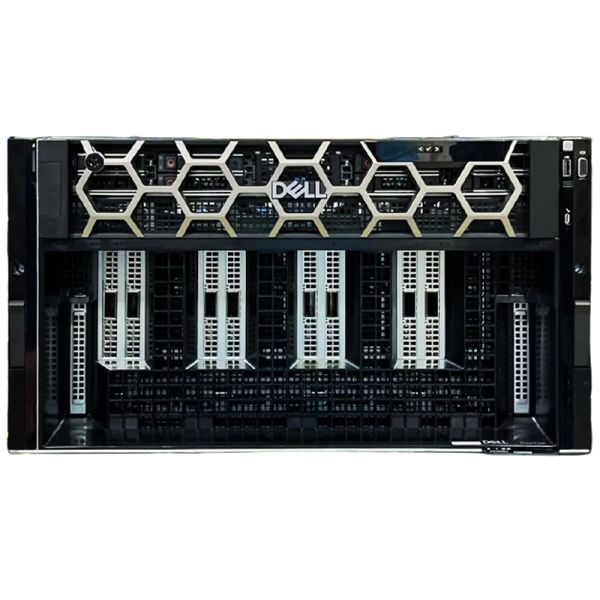 Dell PowerEdge XE9680 6U Rack Server with 5th Gen Intel Xeon, 8 NVIDIA HGX H100 GPUs, and 32 DDR5 DIMM Slots for AI Training