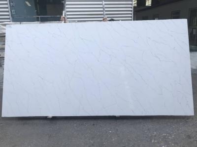 Light Grey Vein Calacatta Quartz Countertops Acid Resistant Polished Finished