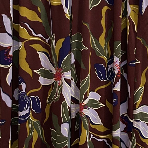 Elegant Burgundy Floral Wide Leg Pants - Boho Chic Trousers