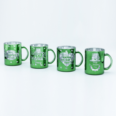 St. Patrick’s Day Green Electroplated Glass Mug Collection