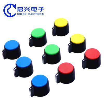 KN15-Y-6 Potentiometer Knob Bakelite Radio Knobs With Pointer Circular Hole Top Screw Fixation