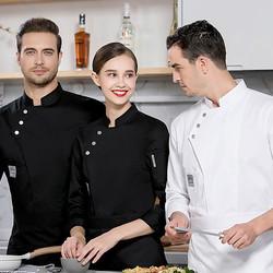 Kitchen White Chef Uniform Tops Unisex Design Washable  Poly / Cotton