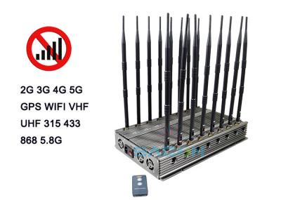 Bloqueador de interferência de sinal 5G de 100w Wi-Fi 2.4G 5.2G 5.8G 2G 3G 4G Alcance 80m