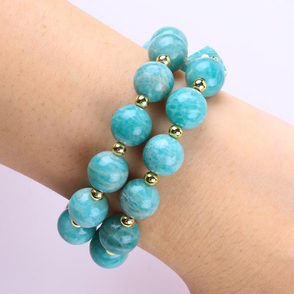 11MM 14MM Tianhe Stone Amethyst Crystal Gemstone Bead Bracelets 2 Layer