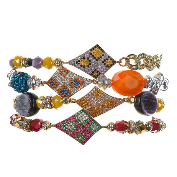 O forte do conector do zircão do leopardo perla o Natal do bracelete combinado