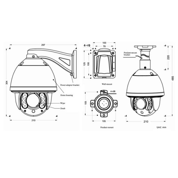 1080P 2 Megapixel High Speed Dome Camera Ptz Ir Cctv 30x Auto Tracking