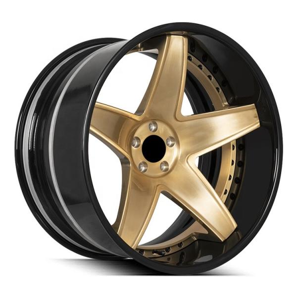 Deep Dish Lip Wheels 5 Spoke Aluminum Custom Forged Wheels 2 Pieces Forged Alloy Wheels For Sports Car