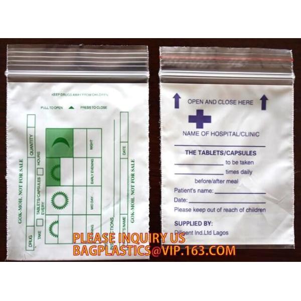 сумки стиля замка застежка-молнии образца кармана двойника лаборатории 6кс9, сумка замка застежка-молнии конвертов образца/пластиковый медицинский переход п образца