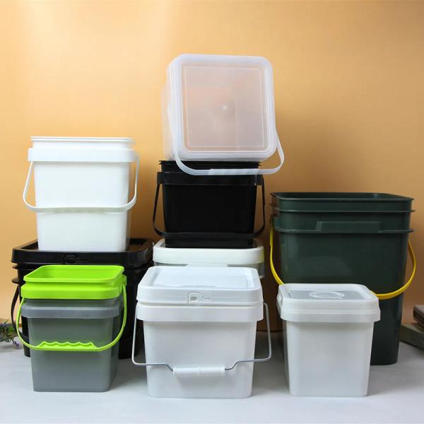 Customizable Silk Printed Square Bucket For Daily Household Use 4 Gallon Square Pail With Lid
