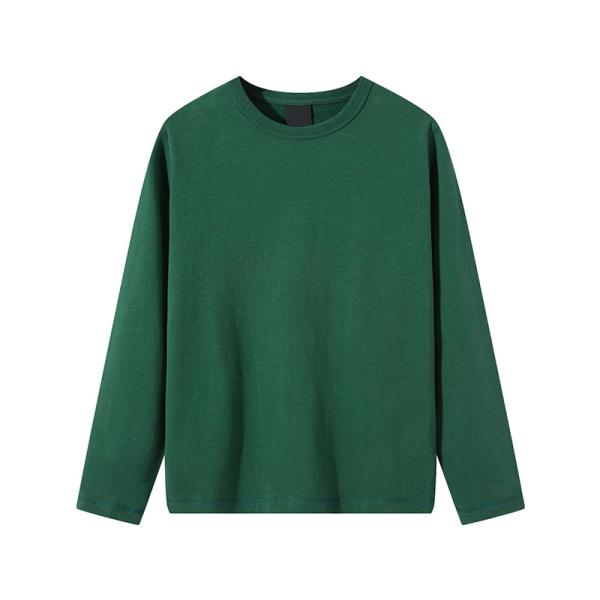 OEM Long Sleeve T Shirt Casual Pure Color Sweatshirt For Men 100% Cotton High Quality