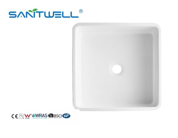 Unique Models SWT400 Wholesale Artificial Stone Basins OEM Acceptable Glossy White Durable Washing Hand Basins