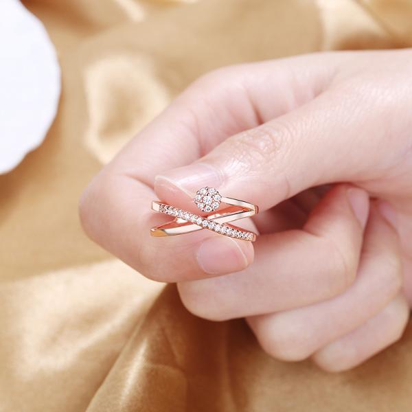 AAA CZ Stones Sterling Silver Women's Ring Adjustable