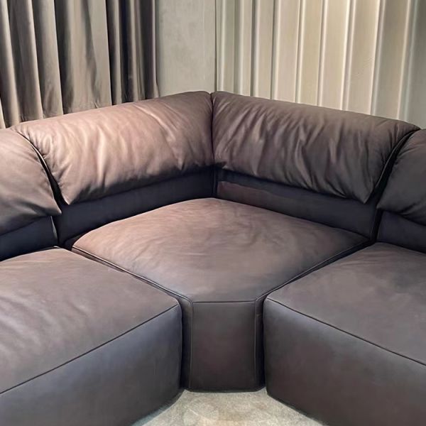 l Shape 7 Seater Sofa Set with Corner Seat Luxury Leather Sectional Sofa Modern Living Room Sofa Set