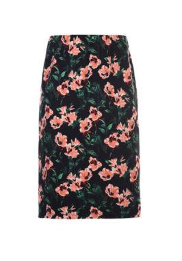 Polyester Flower Print Ladies Fashion Skirts Knee Length Skirts In Spring / Summer