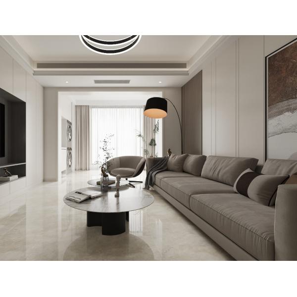 Baldosa de porcelana esmaltada pulida marrón claro de 1000x1000 mm para interiores, resistente a las manchas y antibacteriana, para sala de estar y comedor