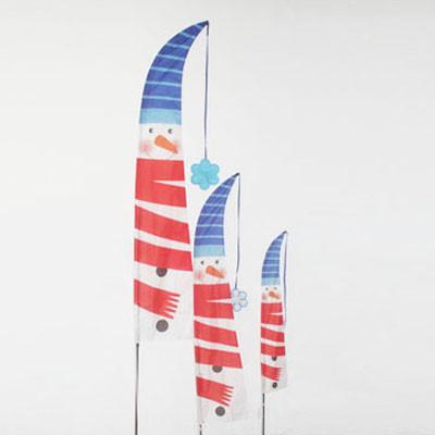 Christmas Garden Flag Sant Claus and Snowman